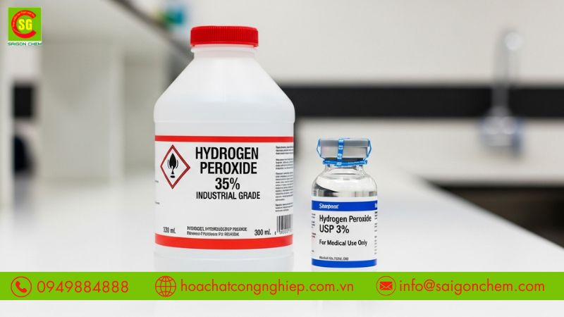 Nồng độ, độ tinh khiết là yếu tố chính để phân biệt oxy già công nghiệp và y tế